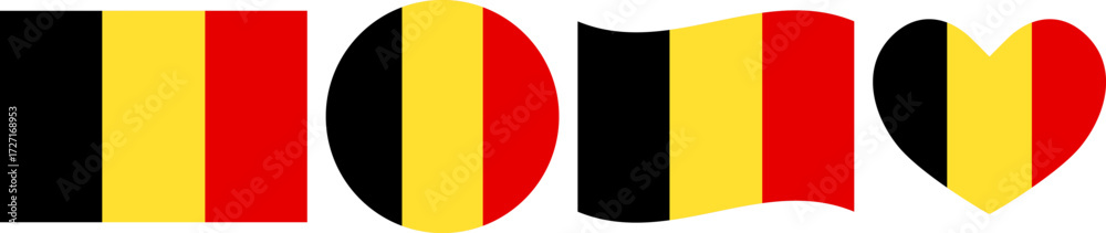 Fototapeta premium Belgium flag illustrator country flags symbol National Collection International Set