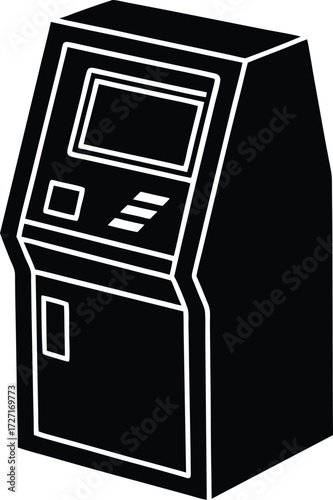  atm machine cash slot on white .eps