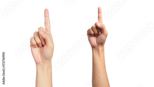 Quadro em tela A hand showing its index finger pointing up to the sky