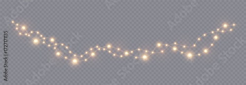 Realistic lamp Christmas lights isolated. Glowing led neon lights and lamps for Xmas and New year cards, banners, posters etc. Garlands design elements and decorations. Vector illustration