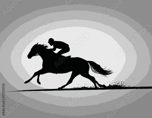 a man and a Horse race silhouette bundle