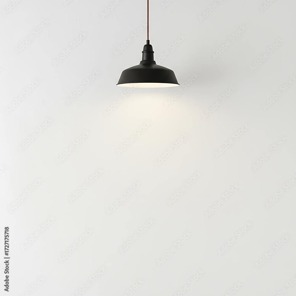 Obraz premium Modern pendant light installation in minimalist room interior design bright atmosphere contemporary style