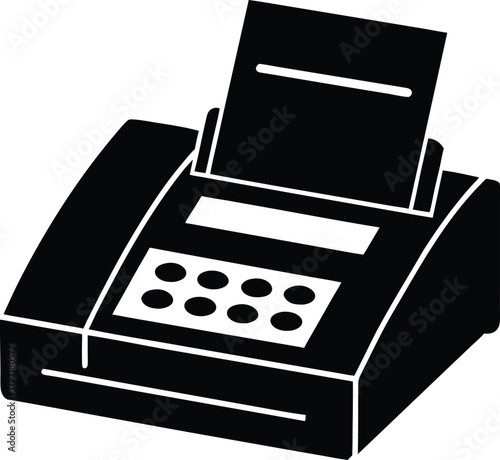  fax machine office device on white .eps