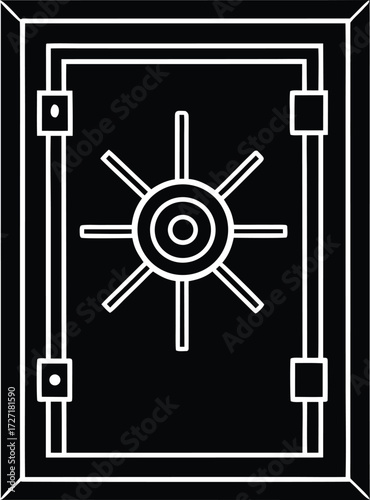  safe vault door closed on white .eps