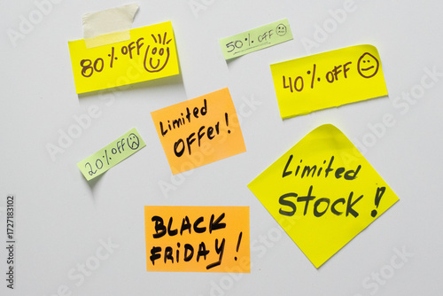 yellow sticky note with word sale
