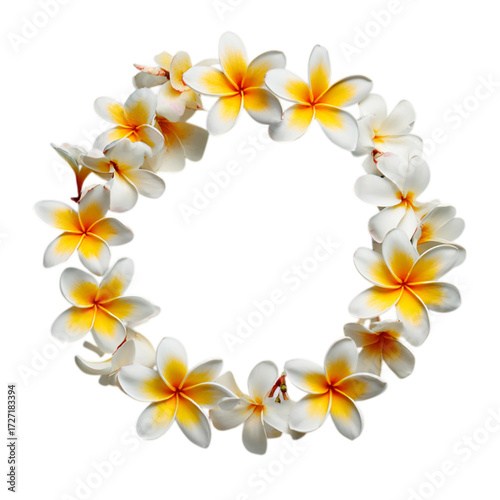Wallpaper Mural Hawaii garland of frangipani flowers in circle on transparent background Torontodigital.ca