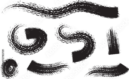 Ink Brush Strokes Set
