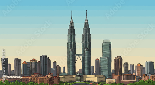 Petronas Towers in Kuala Lumpur - Iconic Twin Skyscrapers