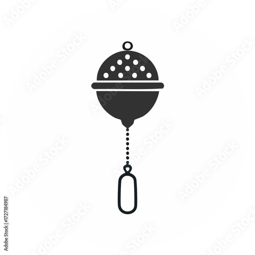 Tea Infuser Silhouette Icon for Tea Brewing, Kitchen Tool, and Herbal Beverage Preparation