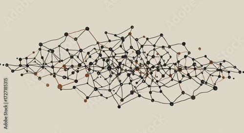 Abstract visualization of a complex interconnected data network system