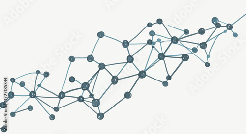 Abstract network of interconnected nodes and lines