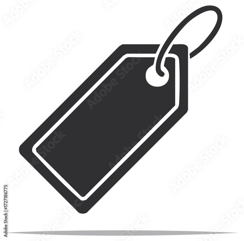 Isolated price tag icon with rounded corners on white sale and label element