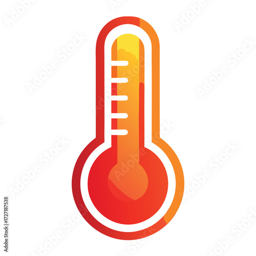 a vibrant thermometer icon with red and orange gra.eps
