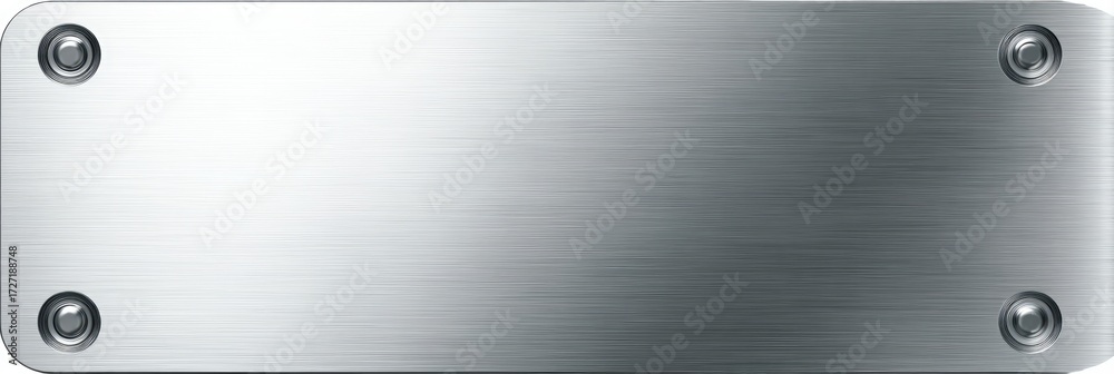 Obraz premium Brushed metal plate with mounting holes