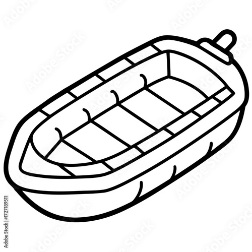 Inflatable Dinghy Line Vector
