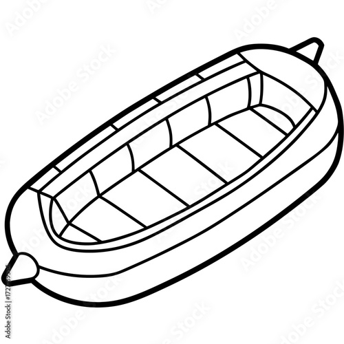 Inflatable Dinghy Line Vector