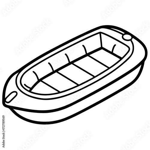 Inflatable Dinghy Line Vector