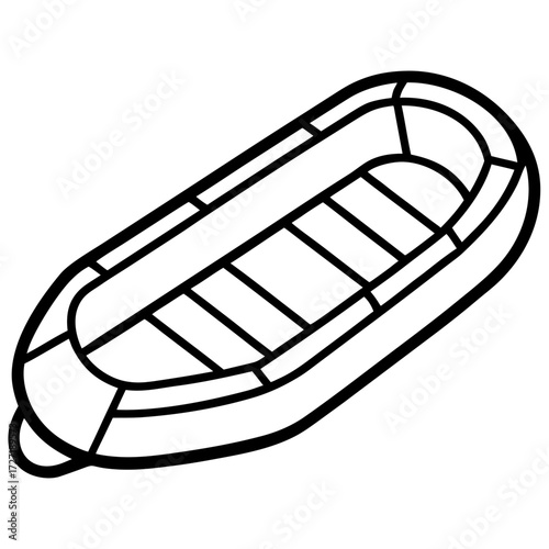 Inflatable Dinghy Line Vector