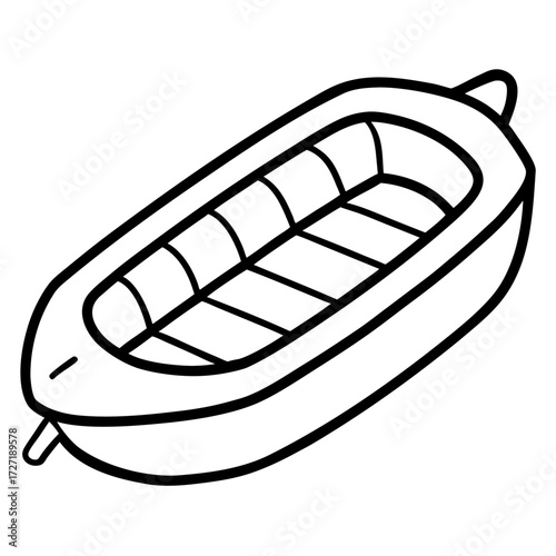 Inflatable Dinghy Line Vector