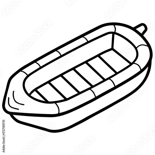 Inflatable Dinghy Line Vector