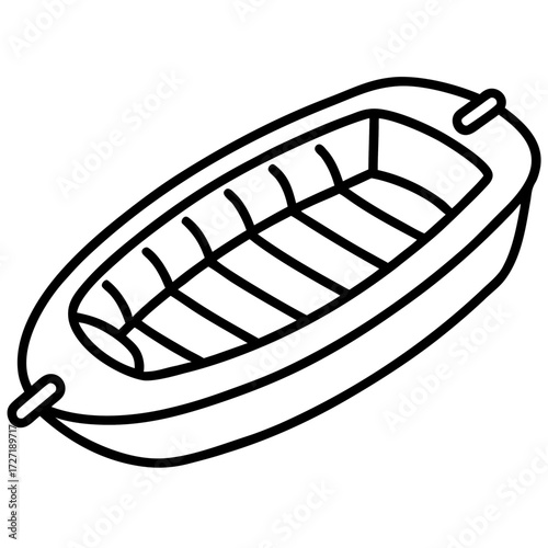 Inflatable Dinghy Line Vector
