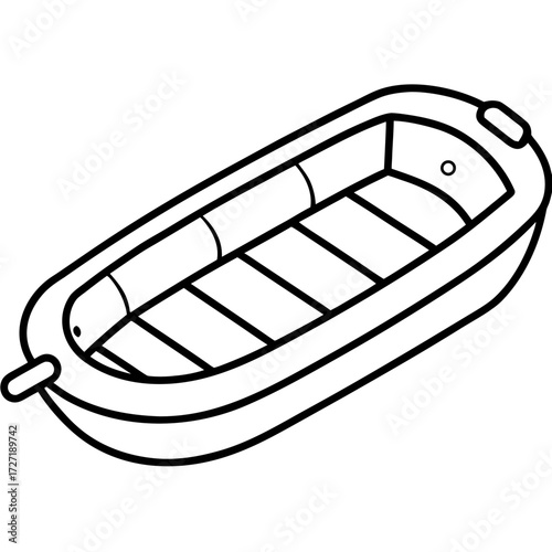 Inflatable Dinghy Line Vector