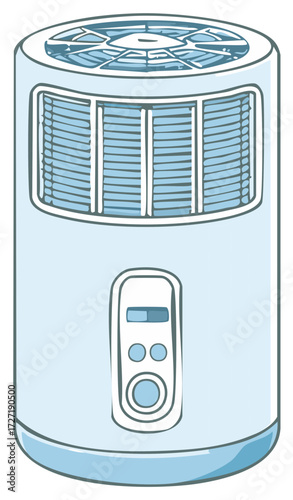 Portable air conditioner or air purifier illustration cooling climate control
