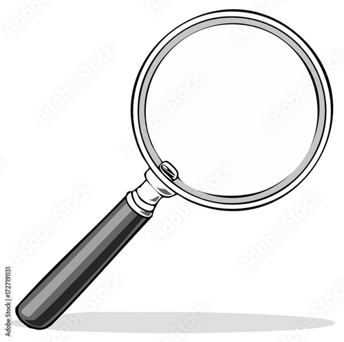 Classic Style Magnifying Glass Illustration Investigation Search Discovery Lens