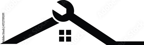 house with wrench icon silhouette.
