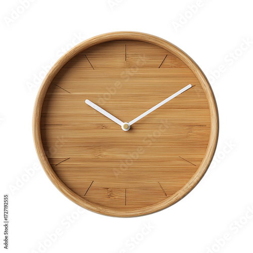 Wallpaper Mural Modern bamboo wall skin clock on transparent background Torontodigital.ca