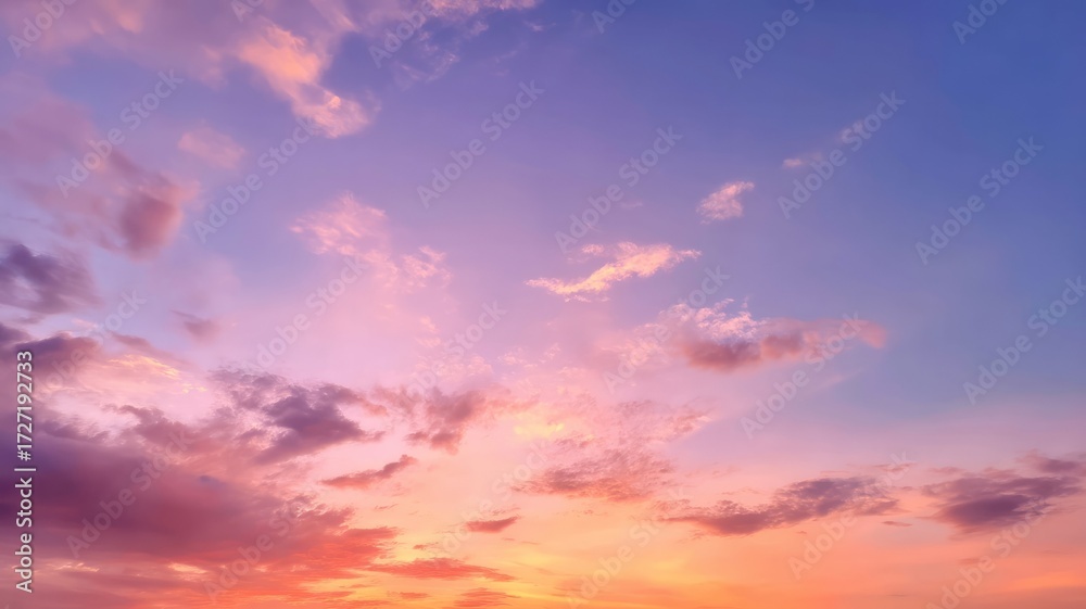 Fototapeta premium Dreamy cloudscape at sunrise with pastel tones. AI image