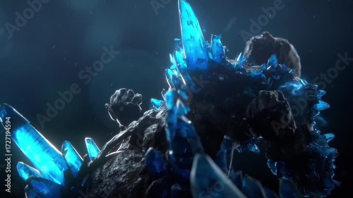 Blizzard. male demon statue comes to life