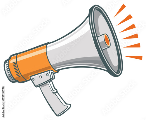 Cartoon Megaphone Vector Illustration for Announcement and Communication Design
