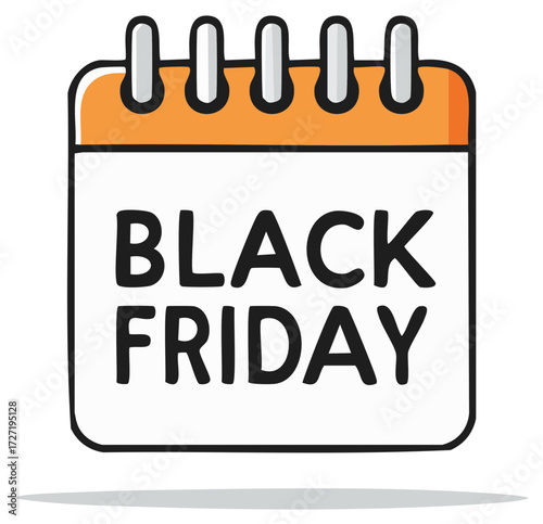 Hand Drawn Black Friday Sale Event Calendar Icon