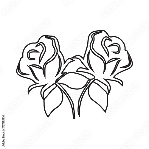 Rose Line Art Design