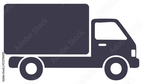 Simple delivery truck icon for shipping logistics and transportation services