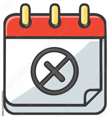 Calendar with No Symbol. Cancellation, Deadline, or Denied Day Concept.
