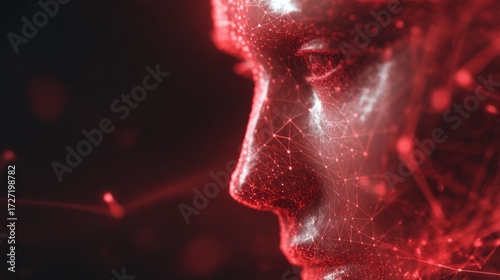 Close up digital face profile