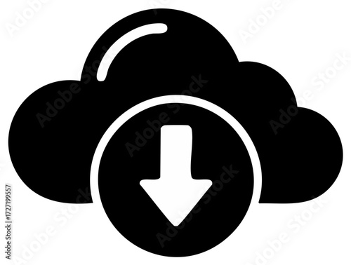 Cloud download icon data transfer storage computing technology symbol