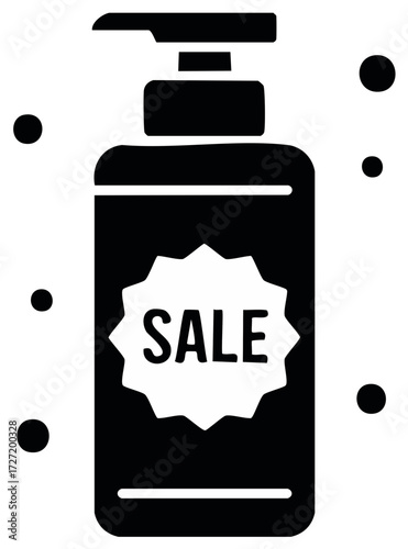 Discount Deal for Lotion Bottle with Dispenser in Black and White Sale Promotion