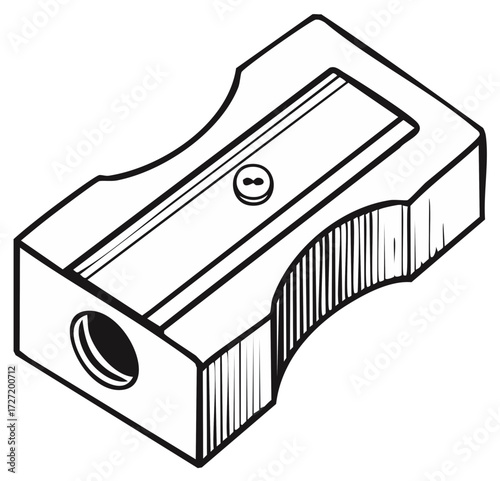 Manual Pencil Sharpener Isometric Drawing