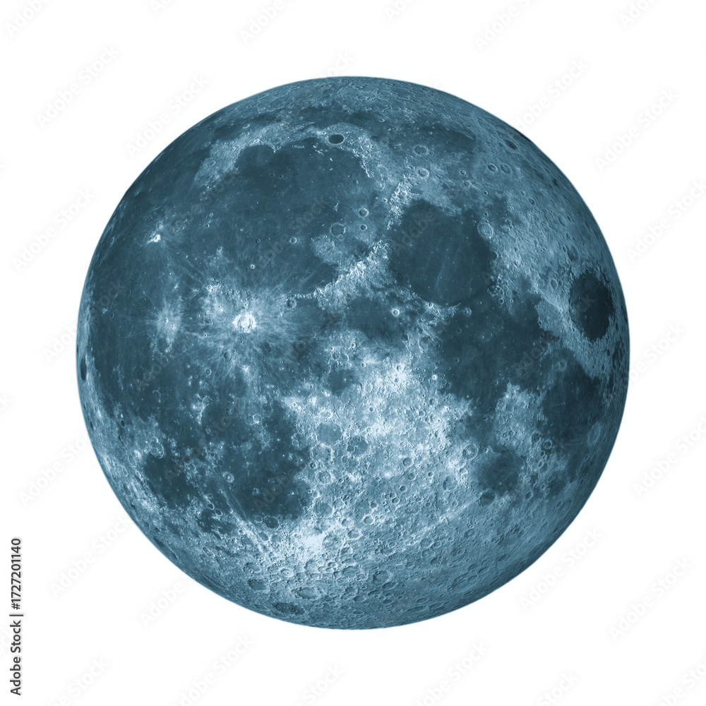 Obraz premium Full Moon with glow, Elements of this image furnished by NASA , png isolated background,