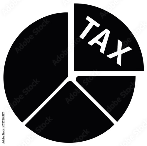 Tax pie chart icon representing budget allocation and financial expenses