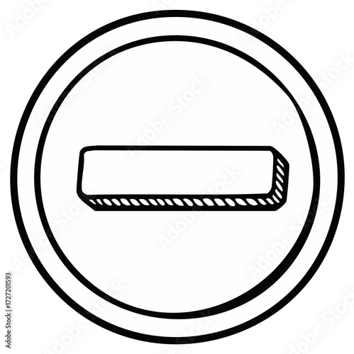 Simple Geometric Symbol Negative Circle Line Art Icon