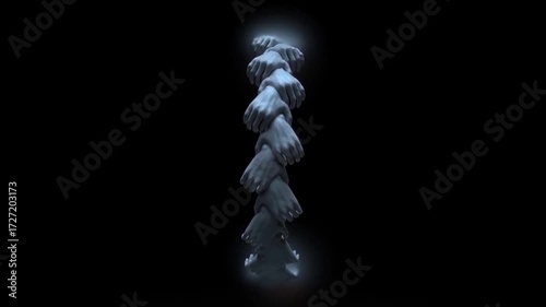 3D animation Iron Hands spin with an Apple