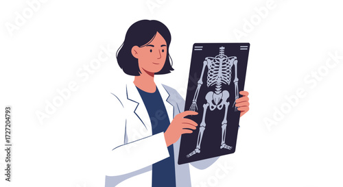 Dedicated doctor analyzing patient's x-ray, providing expert medical care with precision and compassion, ensuring thorough health assessment and accurate diagnosis