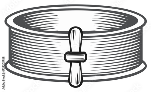 Spool of Thread with Handle Style Icon Embroidery Craft Tool