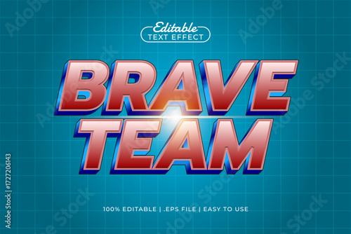 brave team editable text effect