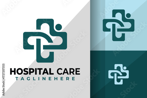 Hospital Care Cross Logo Icon Vector Design Illustration