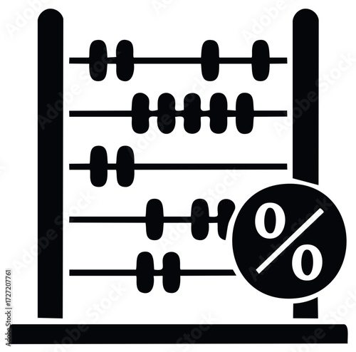 Abacus with percentage symbol representing financial calculation